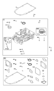 Crankcase Cover/Sump Group Diagram and Parts List for 356777-0048-B5 200000 - 399999 Briggs and Stratton Engine